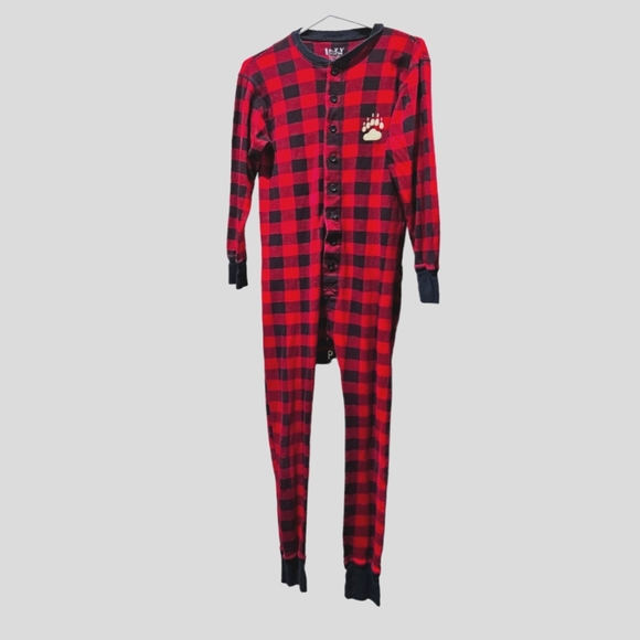 Lazy One Bear Cheeks Plaid Pjs , Size Small - Picture 5 of 6